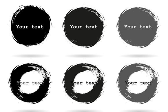 Set Of 9 Hand Drawn Scribble Circles