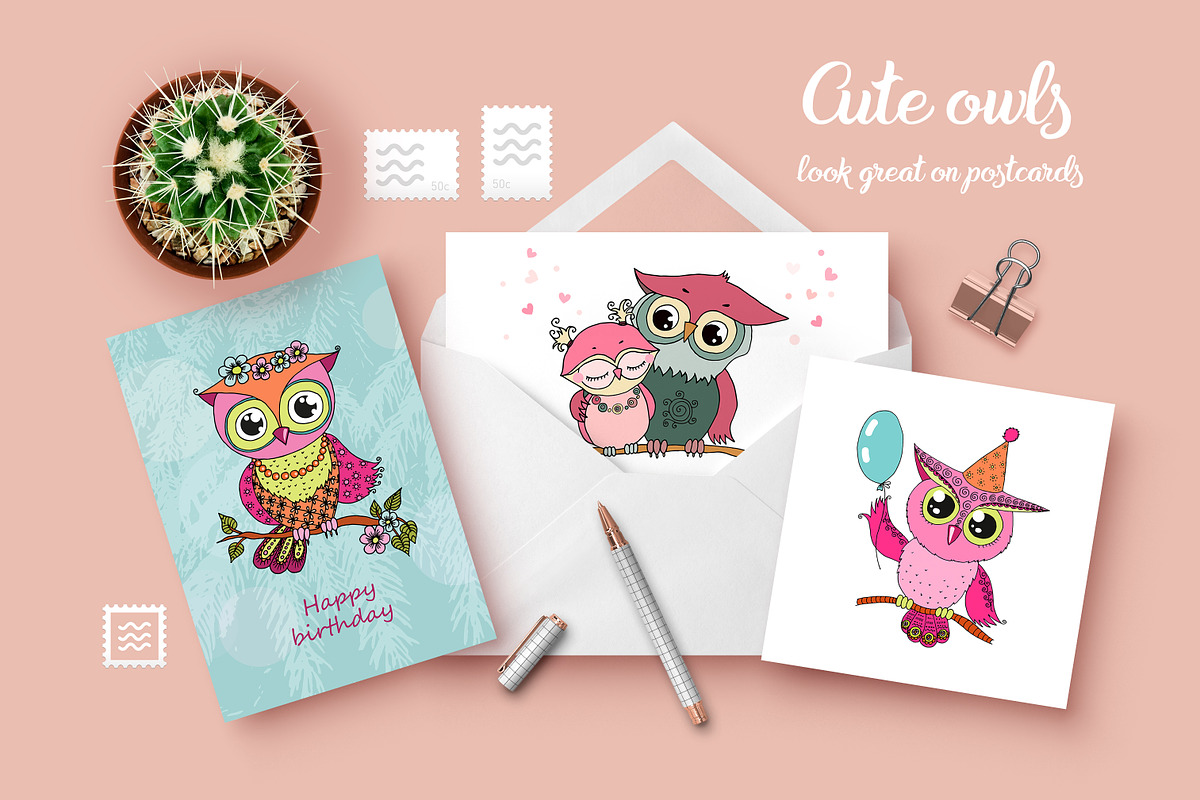 Cute owls, an Object Graphic by Maya Ivart (Photo 6 of 12)