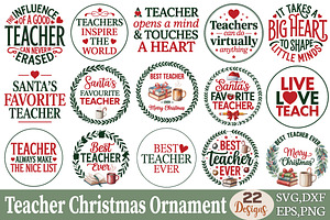 Teacher Christmas Ornament SVG Bundl, an Object Graphic by DollarSmart