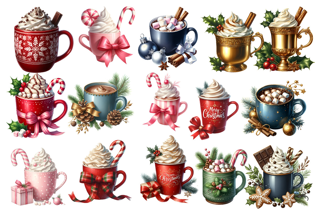 Christmas Drinks Clipart, an Illustration by Designworld (Photo 2 of 5)