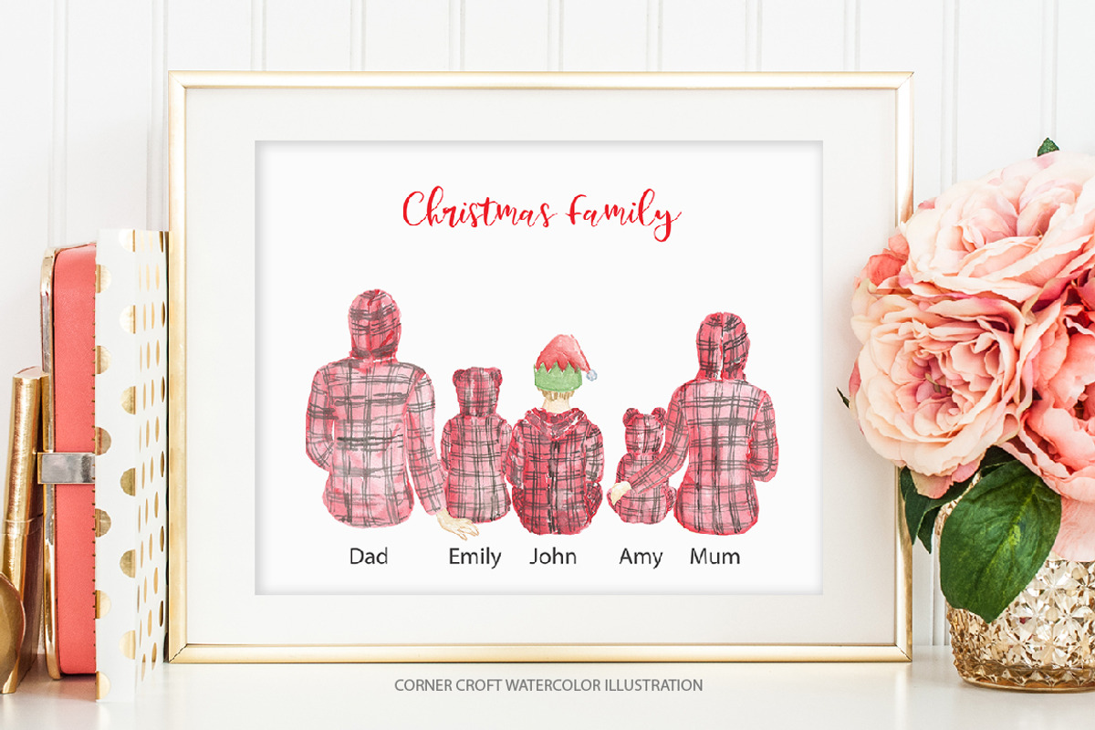 Christmas Family Sitting Back, a Person Illustration by Corner Croft (Photo 7 of 9)