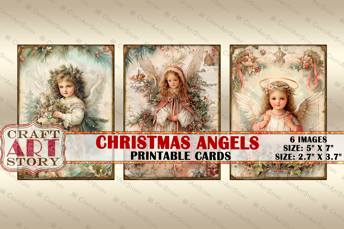 Christmas angels picture collage, a Person Illustration by CraftArtStory (Photo 3 of 3)