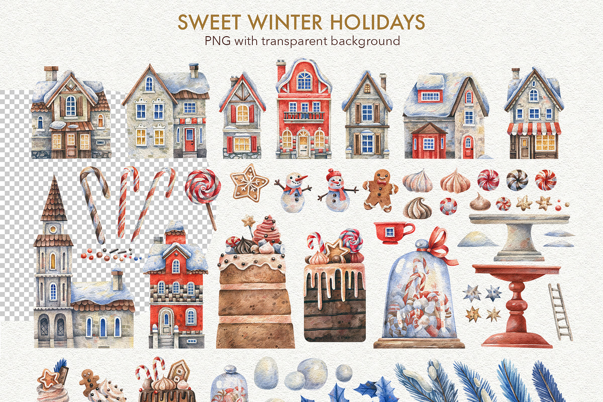 Sweet Winter Holidays, a Seasonal Illustration by Watercolor by Tonia Tkach (Photo 3 of 10)