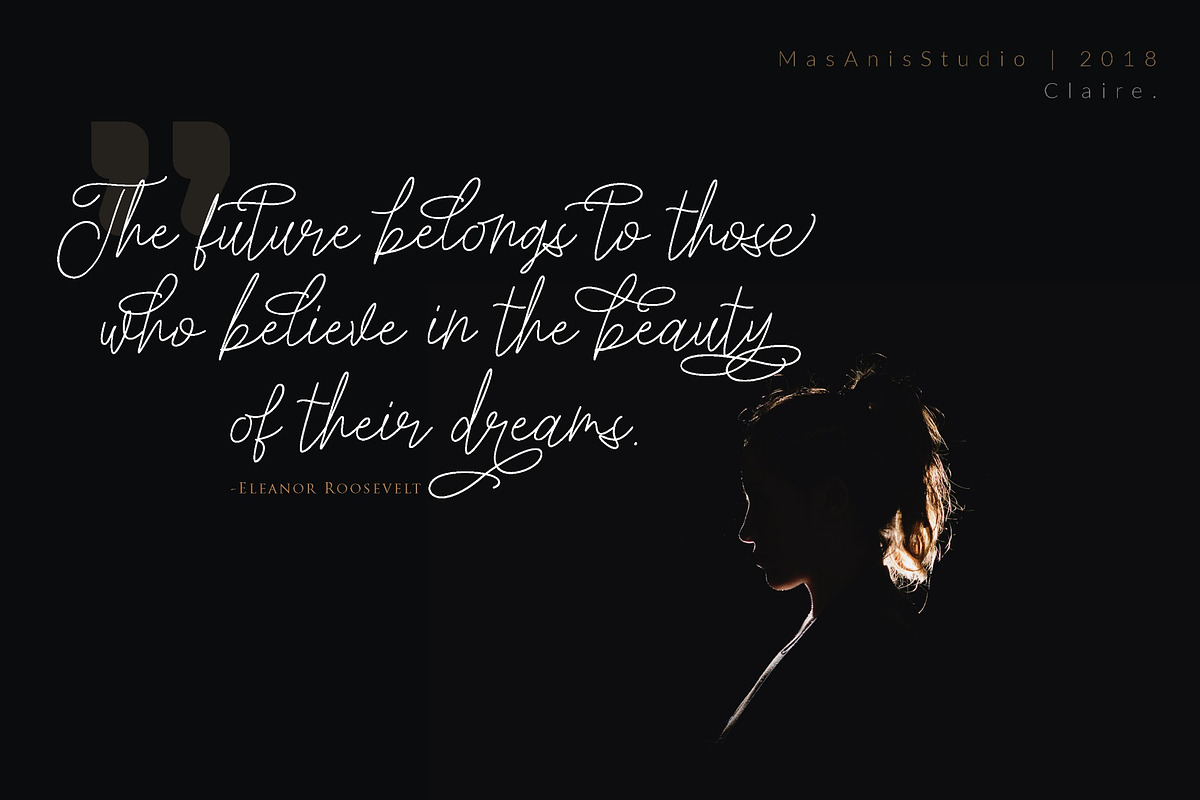 Claire Script, a Script Font by Masanis (Photo 9 of 14)