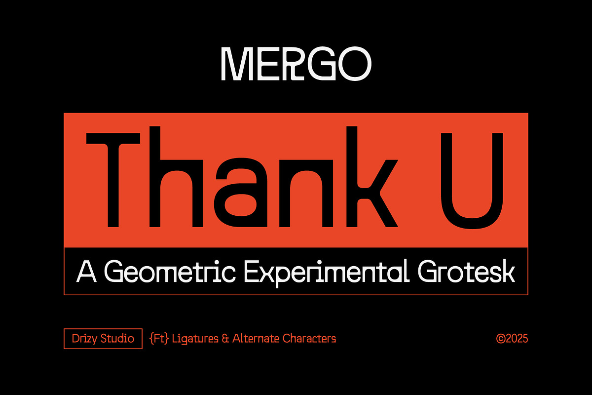 Mergo – Geometric Experimental Grote, a Slab Serif Font by Drizy (Photo 10 of 10)