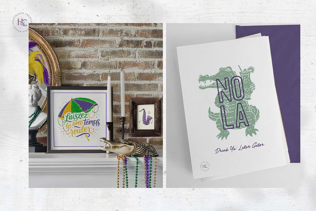 Hand Drawn Mardi Gras Images, a Seasonal Illustration by H&C Drawings & Designs (Photo 8 of 15)