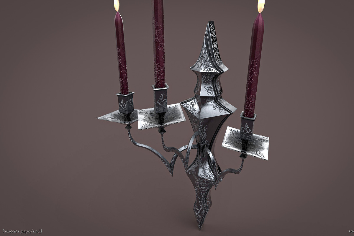 Chandelier 3d model (game ready), a Light 3D Model by Snji | 3D Models (Photo 12 of 18)
