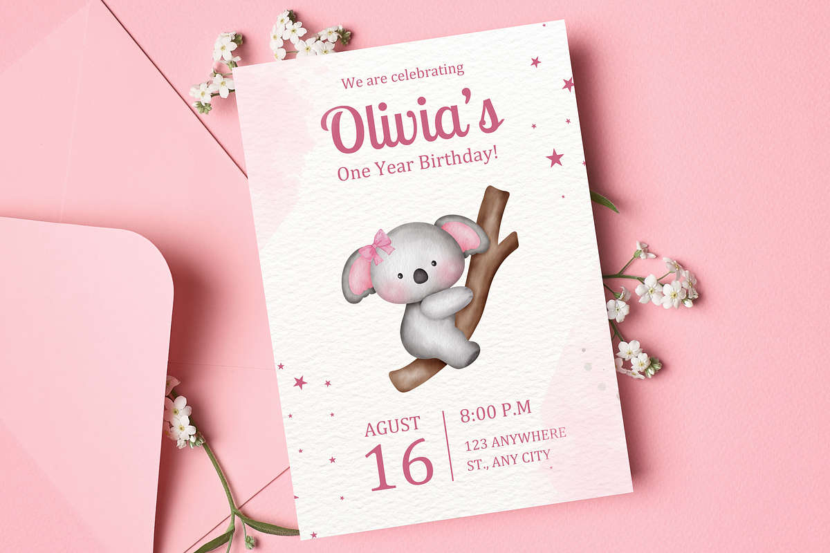 1st Birthday Invitations Templates, a Templates & Theme by TemplateCastleStore (Photo 6 of 9)