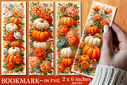 Cute Pumpkin Bookmark Design, an Illustration by SinaCreation (Thumbnail 1 of 3)