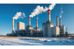 Industrial power plant with smoke, an Illustration by tilialucida