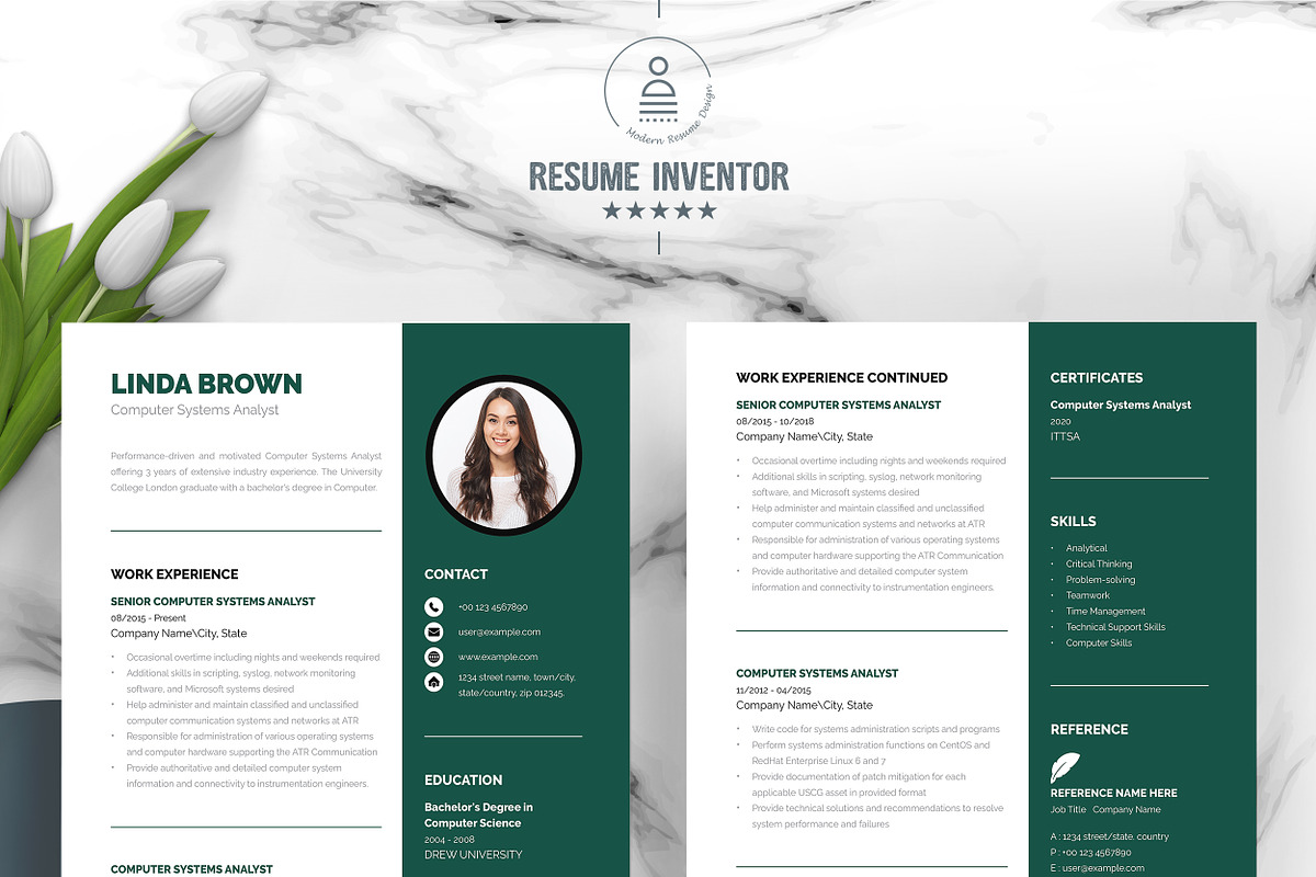 Artistic Resume & Portfolio, a Resume Template by ResumeInventor (Photo 2 of 5)