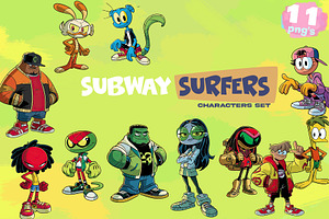 SUBWAY SURFERS PNG SET, a Person Illustration by XiXong STUDIO