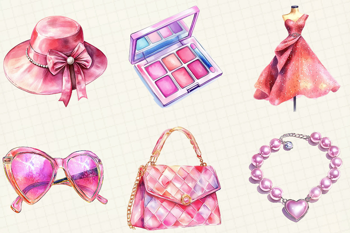 Glitter Pink Girl Sublimation Clipar, an Illustration by OK Design (Photo 4 of 5)