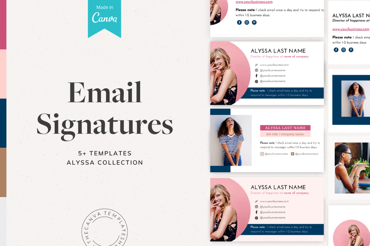 Alyssa Email Signature Template, a Templates & Theme by The Canva Template Shop (Photo 1 of 4)