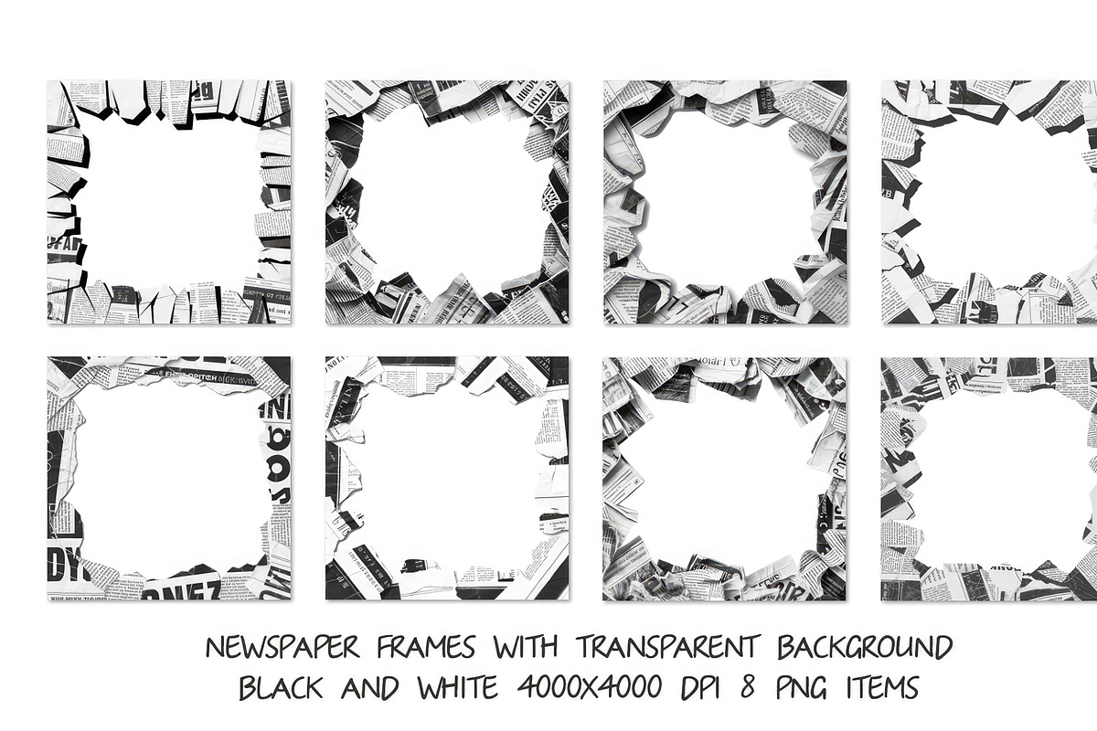 Collage frame with newspaper pieces, a Background Graphic by SketchArtStudio (Photo 1 of 3)