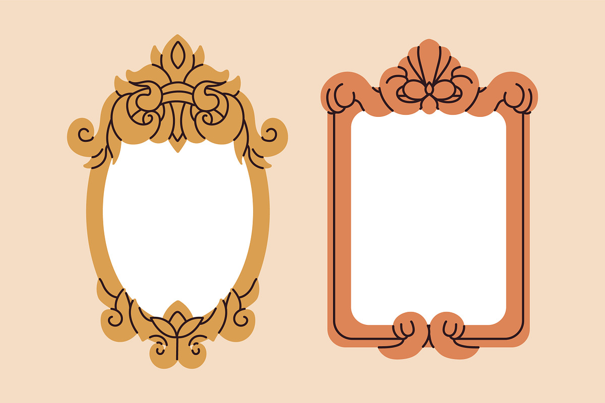 Vintage picture frames, borders set, an Object Illustration by Good Studio (Photo 12 of 16)