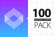 100 Unusual Shapes Pack, a Shape Add-On by ydlabs (Thumbnail 1 of 3)
