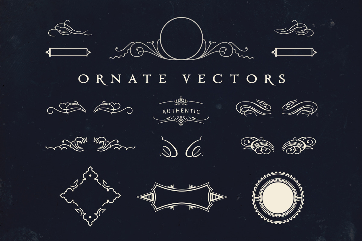 Vintage Ornate Vectors, an Illustration by Steve Wolf Designs
