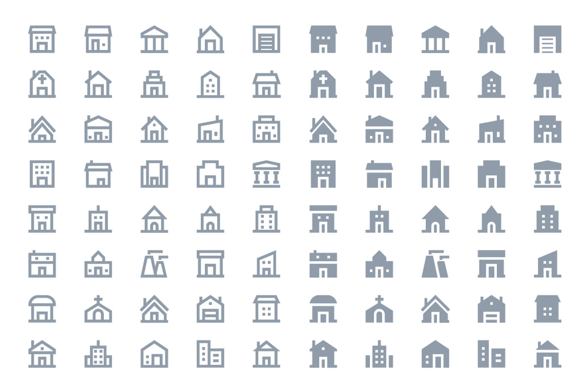 160 City Material Design Icons, a Solid Icon by Creative Stall (Photo 4 of 4)