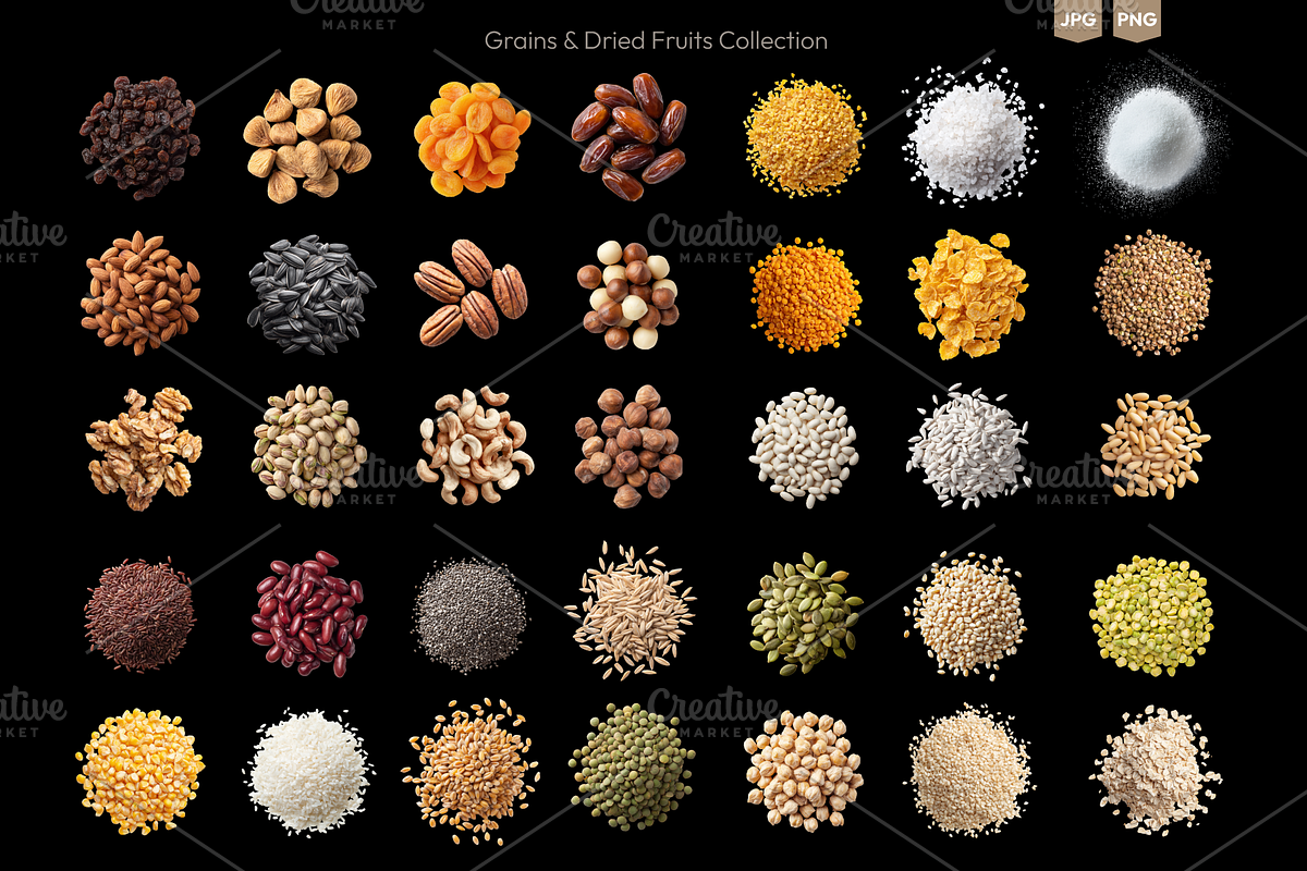 Grains & Dried Fruits PNG Collection, a Food & Drink Photo by Ilia Design (Photo 8 of 9)