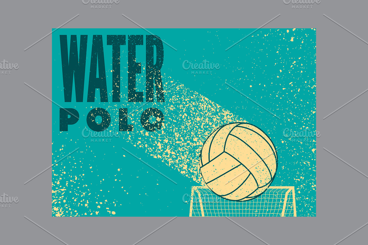 Water Polo retro vector poster set., a Sport Illustration by PoPaShop (Photo 3 of 8)