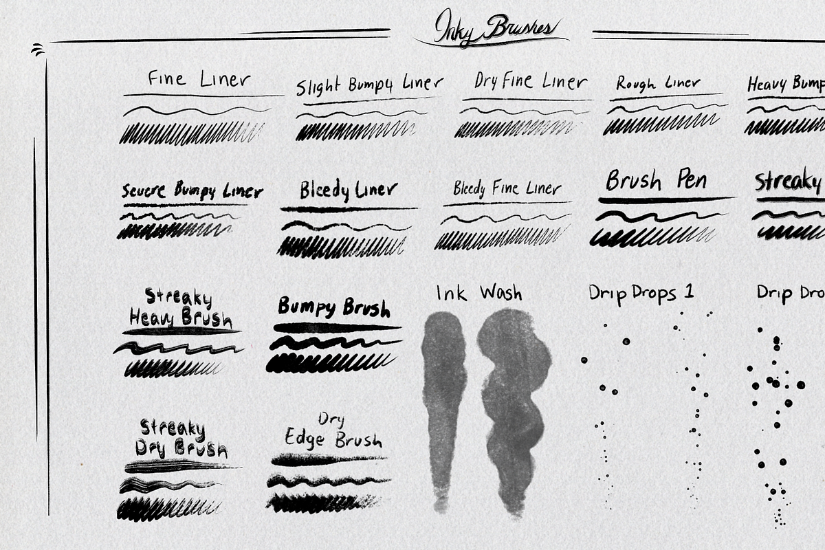 Dendrils Inky Brushes, a Brush Add-On by Dendril's Art Supplies (Photo 2 of 3)