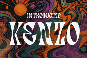 Kenzo - Psychedelic Typeface, a Sans Serif Font by HipFonts