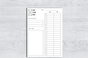 Time Box Printable Template