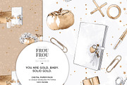 Gold Pink Stationery Paper Pack, a Pattern Graphic by Frou Fou Craft (Thumbnail 2 of 7)