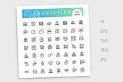 Linguistics Line Icons Set, an Outline Icon by Voysla's Shop (Thumbnail 4 of 4)