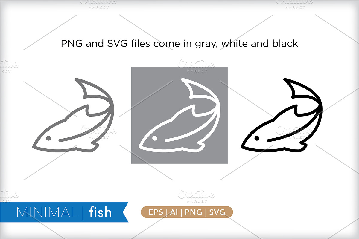 Minimal fish icons, an Outline Icon by Picture Window (Photo 2 of 5)