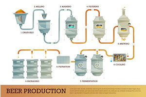 Vector infographic of beer, a Food Illustration by Elegant Solution