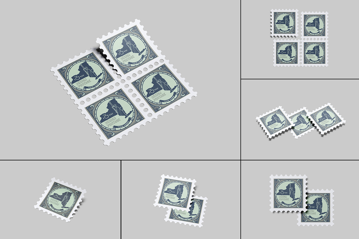Square Postage Stamp Mockup
