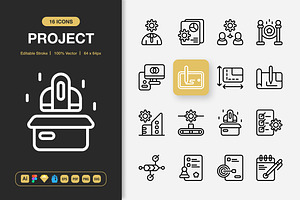 Project Icons, an Outline Icon by Spacepixel Creative