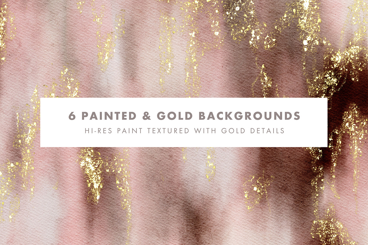 6 Painted and Gold Backgrounds Vol 1, a Texture Graphic by Spinsugar Graphics (Photo 1 of 12)