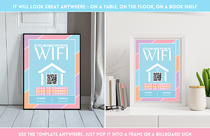 Pastel WiFi QR Code Sign