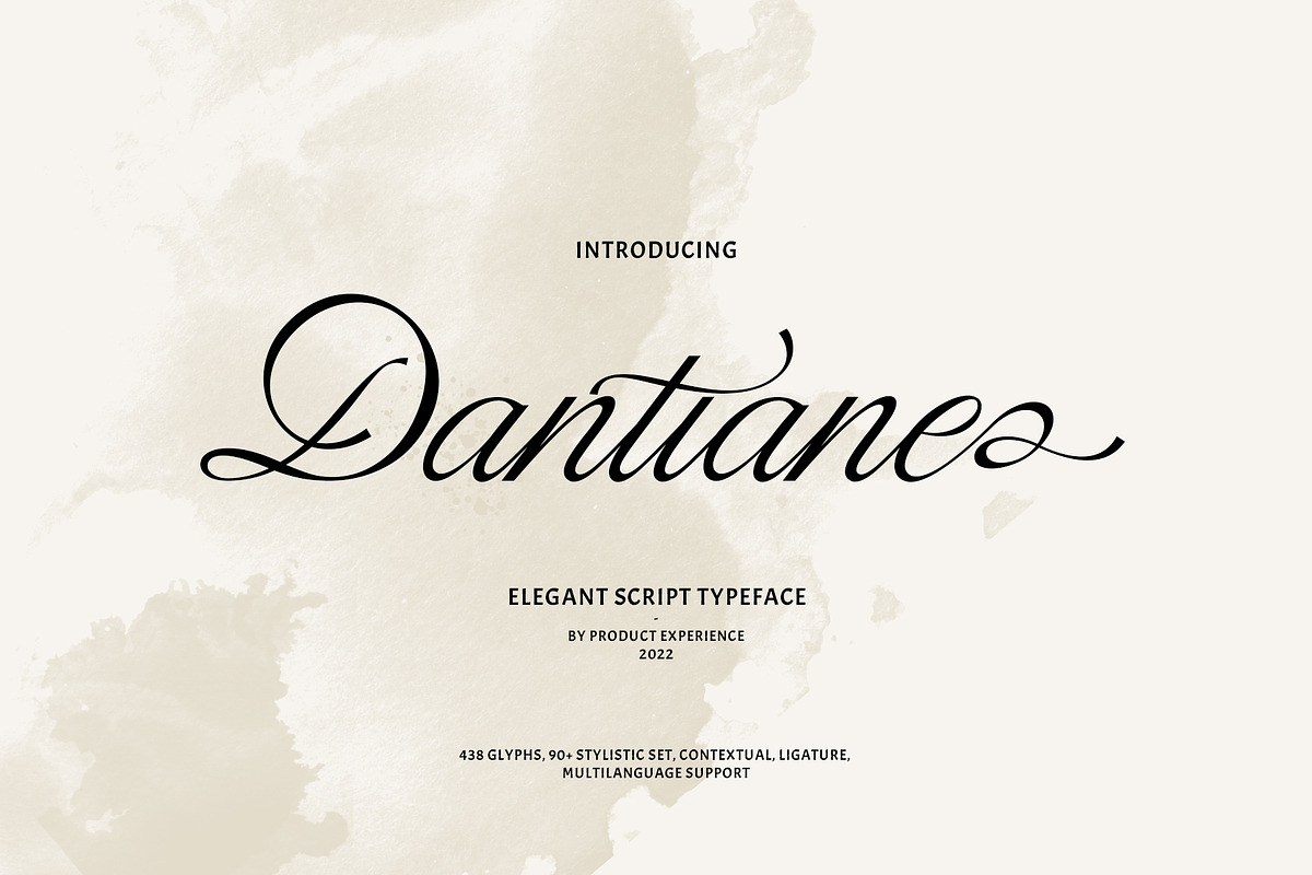 Dantiane - Script typeface, a Script Font by Product Experience (Photo 1 of 10)