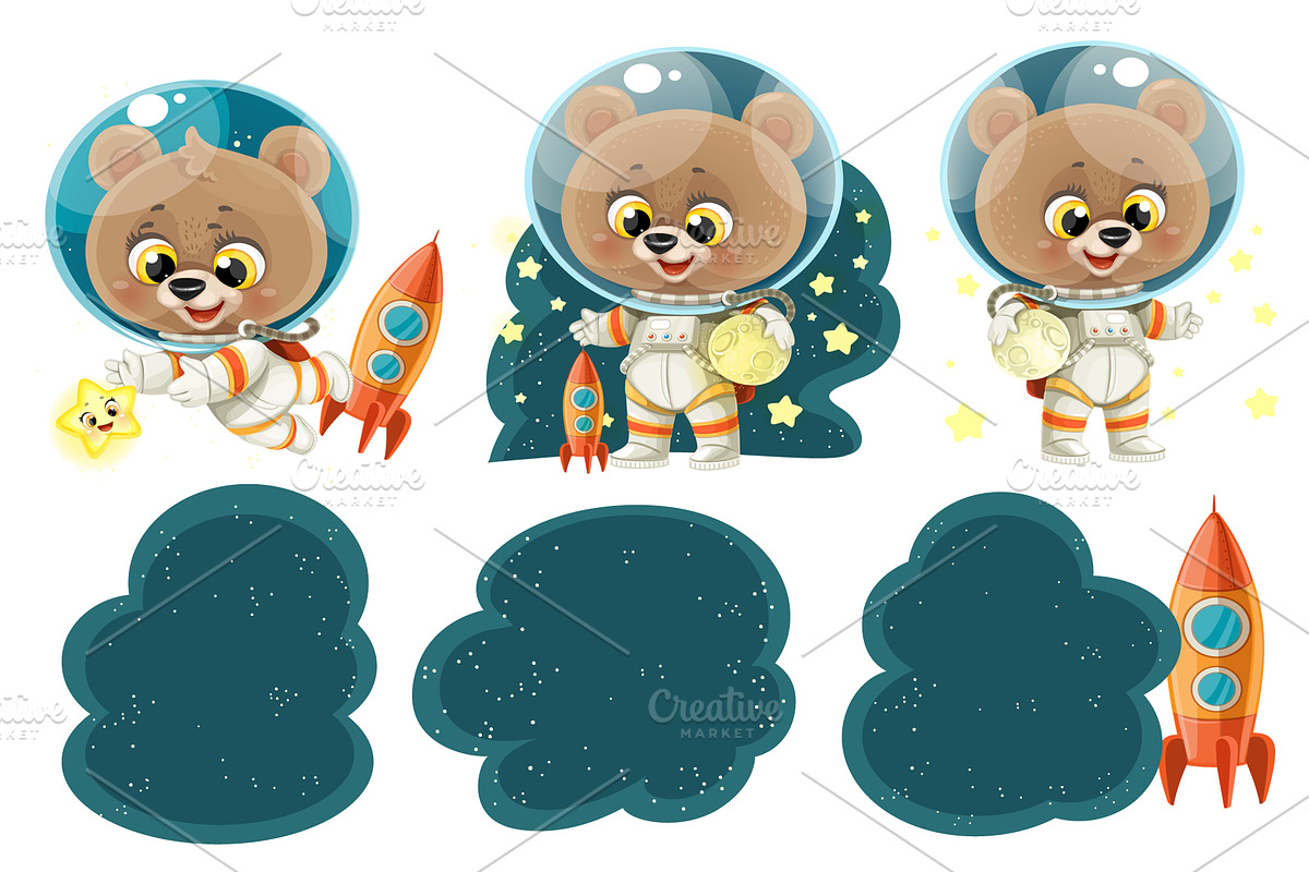 Bear in space, an Animal Illustration by Azuzlikus (Photo 4 of 5)