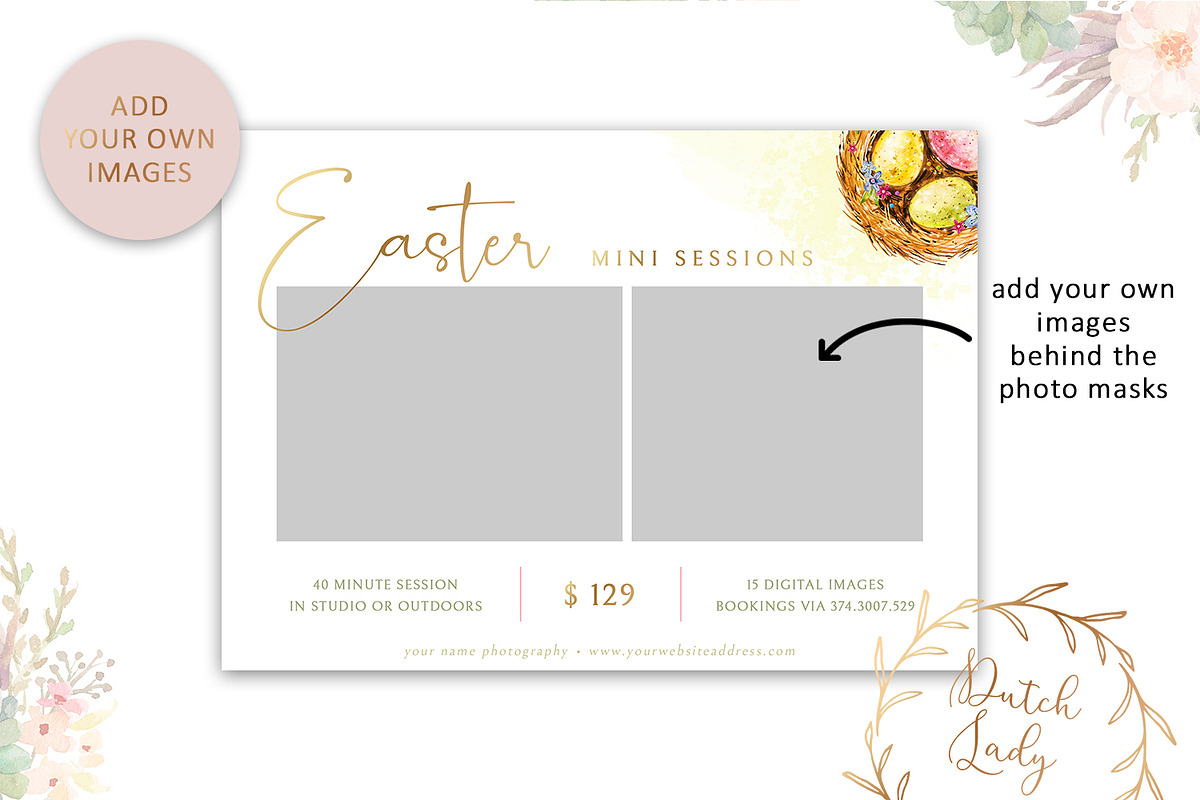 PSD Photo Session Card Template #39, a Card Template by The Dutch Lady ...