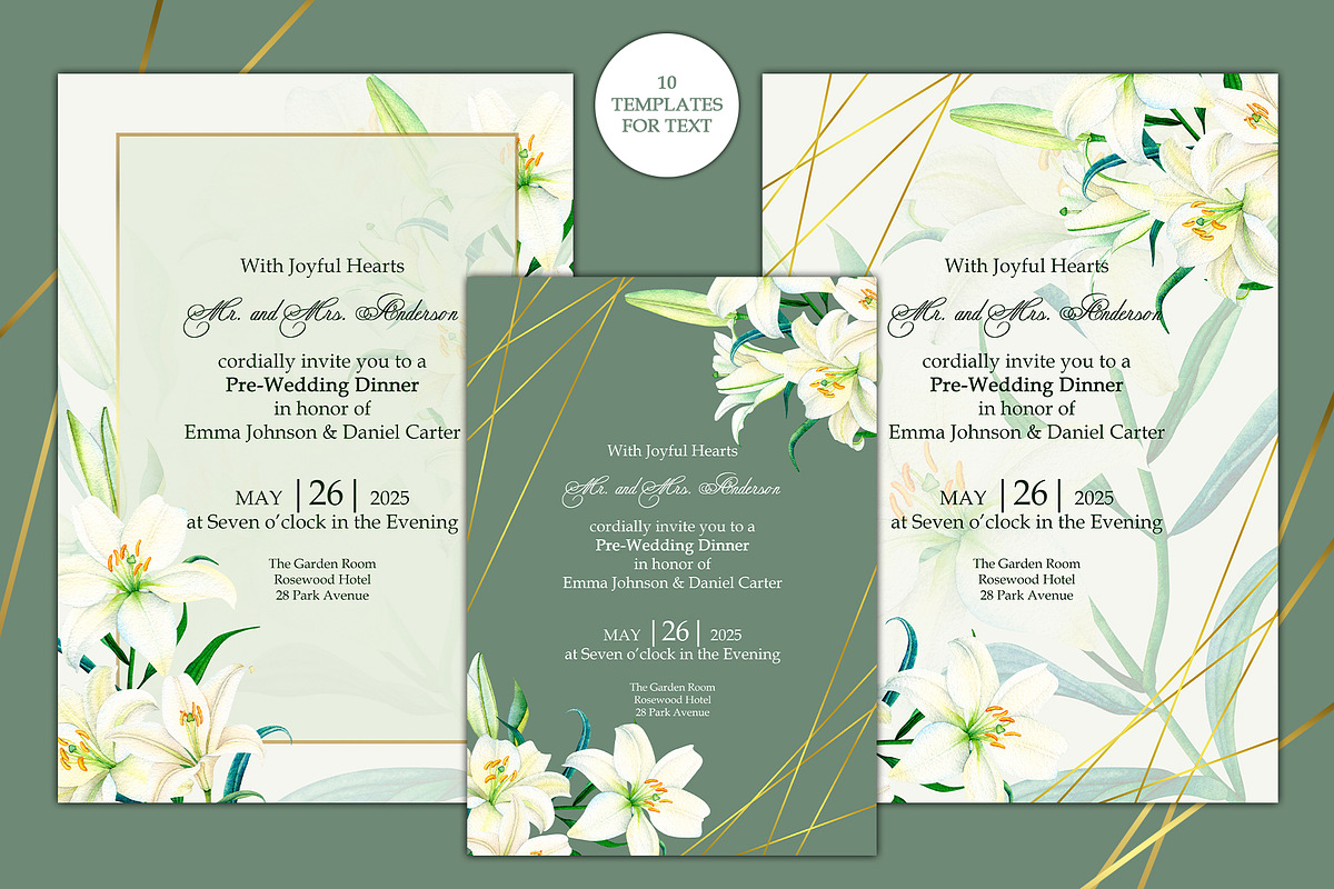 Lilies & Clematis Illustrations, an Illustration by SunnJaneArt (Photo 10 of 13)