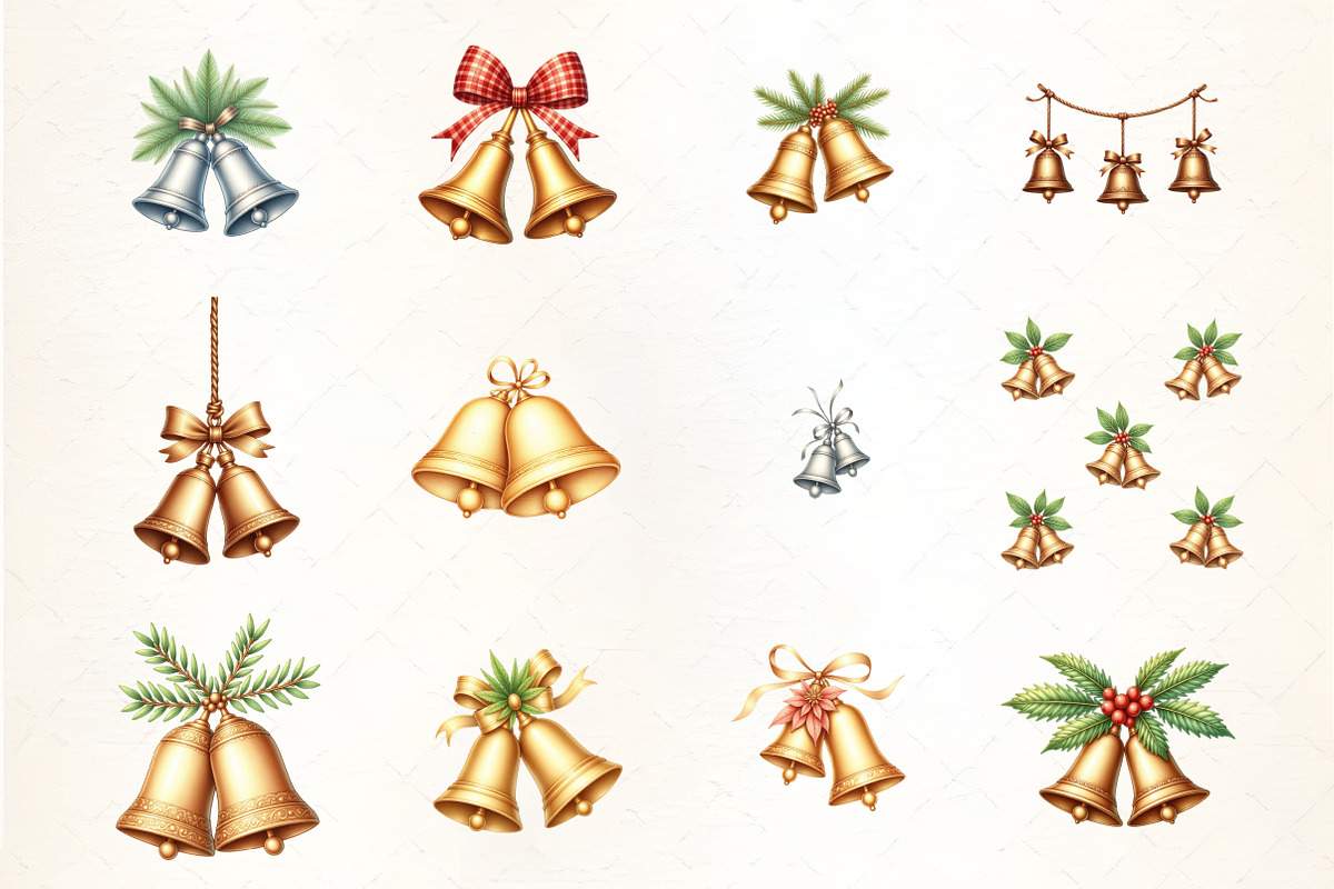 Festive Christmas Bell Pattern Clipa, an Illustration by CrexoraLab (Photo 2 of 5)