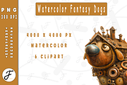 Watercolor Fantasy Dogs, an Animal Illustration by Joaquin Fernandez Studio (Thumbnail 2 of 3)