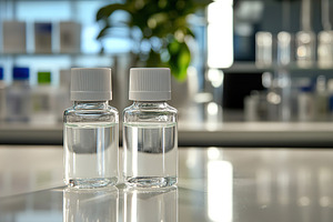Medical glass ampoules for injection on table in laboratory, a Health & Medical Photo by AlyaAnd