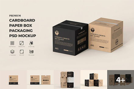 Cardboard Box Packaging Mockup, a Packaging Mockup by zphotographystudio