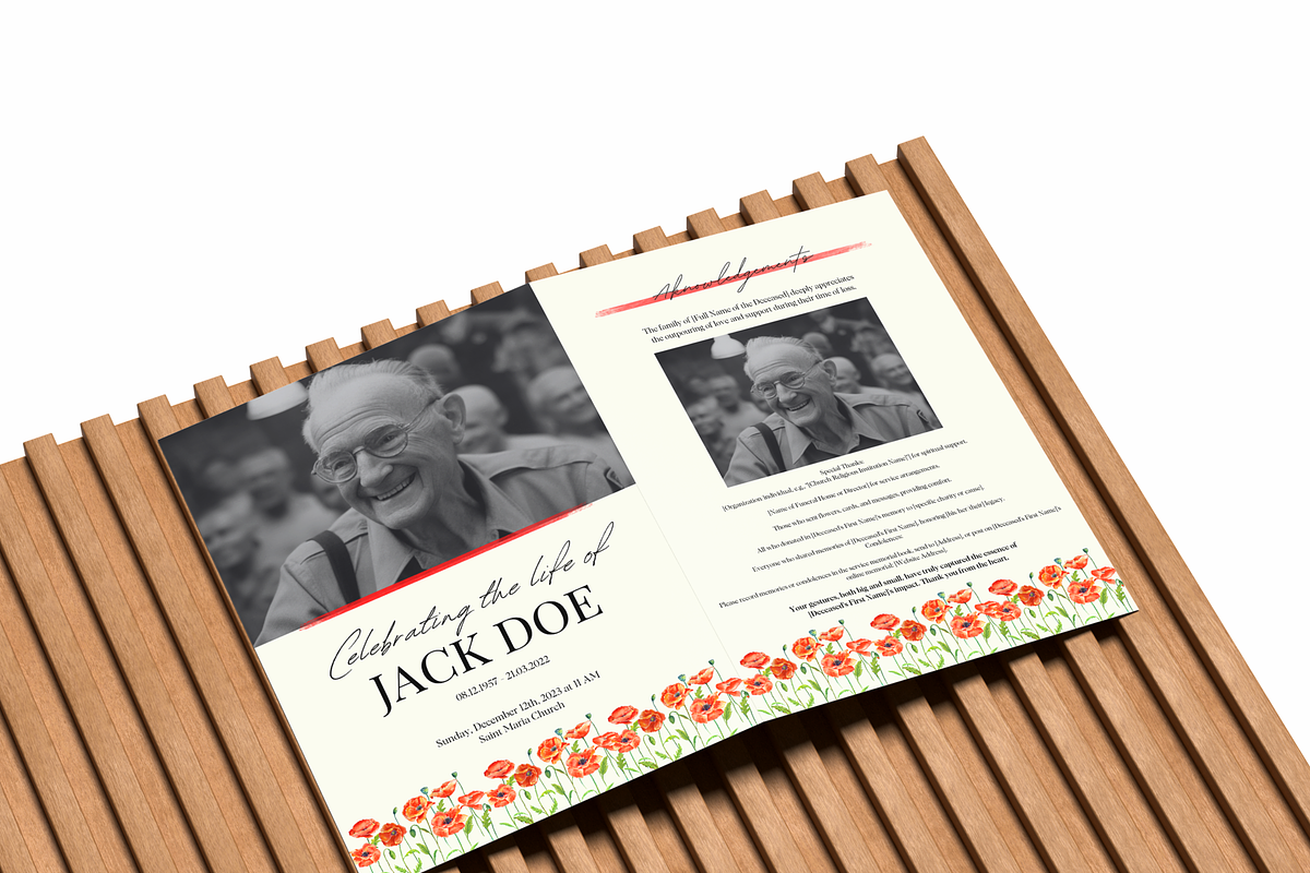 Funeral Program Template I Canva, an Invitation Template by The Social Stuff (Photo 5 of 10)