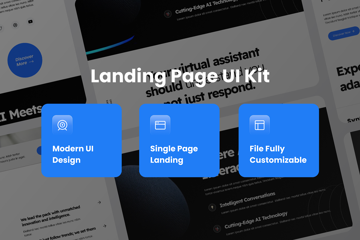 Artificial Intelligence Landing Page, a Landing Page Template by SquidPixey (Photo 3 of 5)
