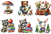 Color Woodland Animal Student Clipar, an Illustration by DreamArtGraphic (Thumbnail 4 of 4)