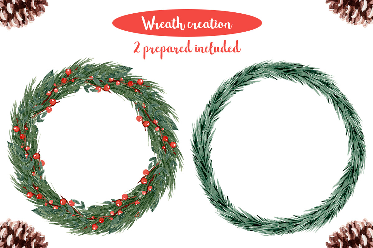 Rustic Christmas Watercolor DIY Set, a Decorative Illustration by Sha1nee (Photo 4 of 5)