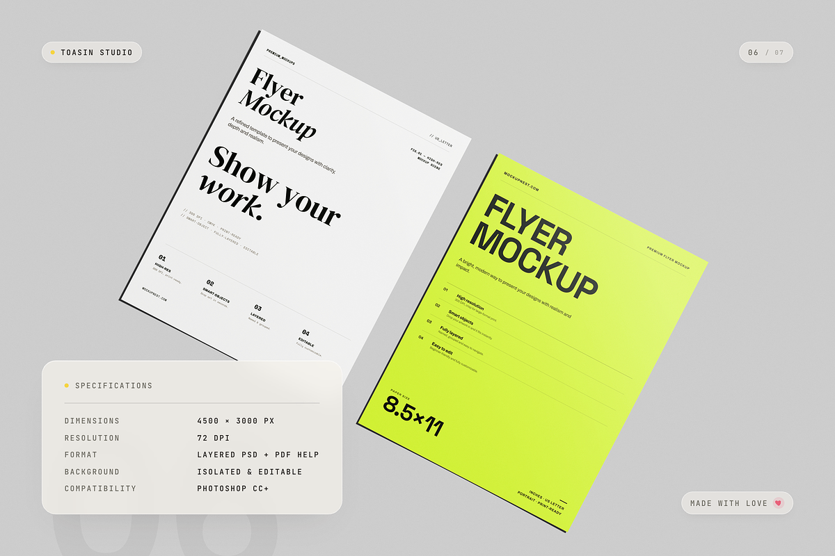 US Letter Flyer Mockup, an Advertising Mockup by Toasin Studio (Photo 6 of 7)