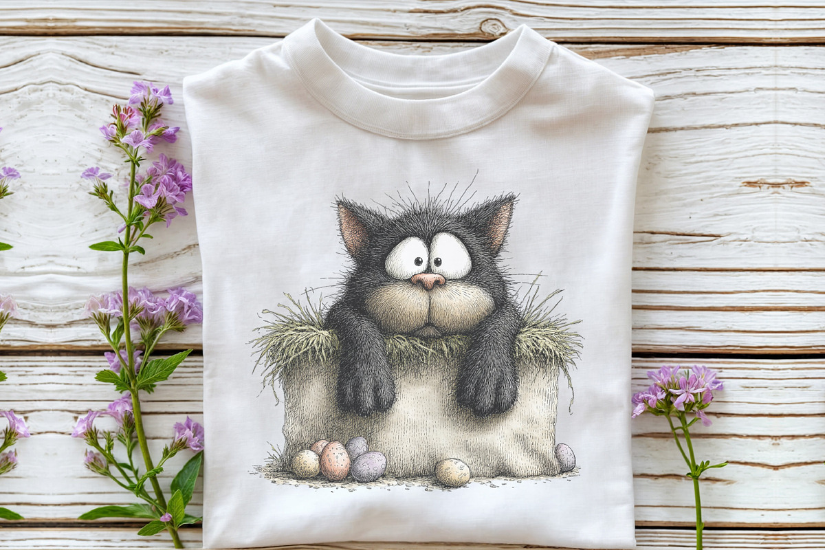 Whimsical Easter Black Cat Clipart, an Illustration by OK Design (Photo 6 of 6)